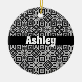 Ornamento De Cerâmica Padrão de Natal de Selburose escandinava