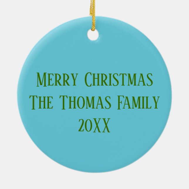 Ornamento De Cerâmica Padrão de natal - Personalizado (Traseira)