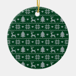 Ornamento De Cerâmica Padrão de Natal sem costura tricotado