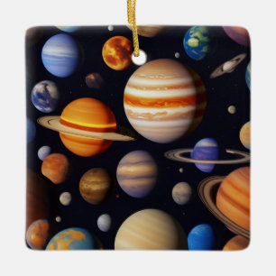 Ornamento De Cerâmica Padrão de Planetas