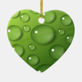 Ornamento De Cerâmica Padrão de Raindrop Verde