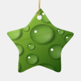 Ornamento De Cerâmica Padrão de Raindrop Verde