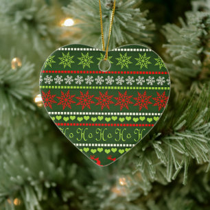 Ornamento De Cerâmica Padrão de repetição de Natal