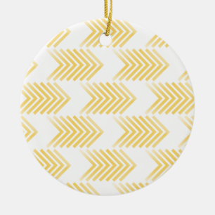 Ornamento De Cerâmica Padrão de Seta Tribal Amarelo