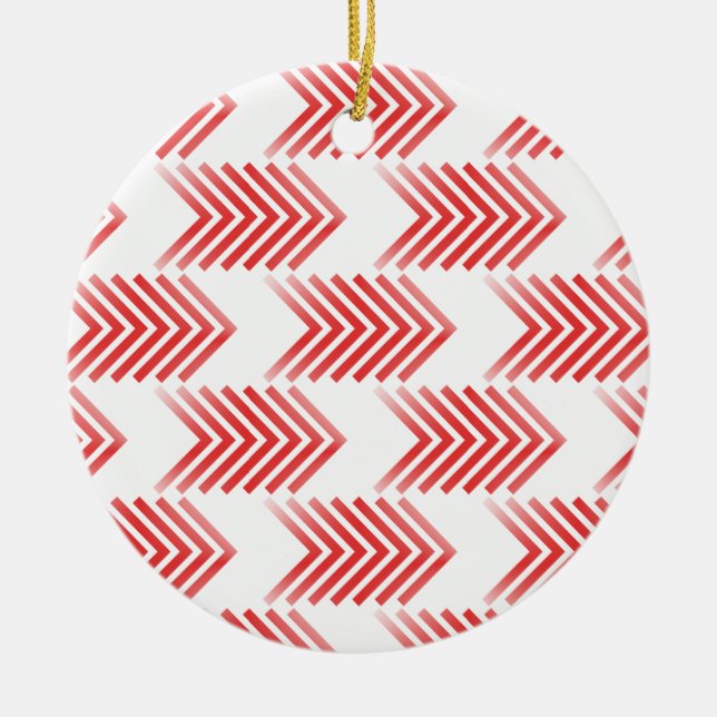 Ornamento De Cerâmica Padrão de Seta Tribal Vermelha (Frente)