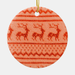 Ornamento De Cerâmica Padrão de Sweater de Natal Feio