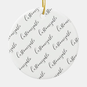 Ornamento De Cerâmica Padrão de texto de escrita moderna editável   Pret