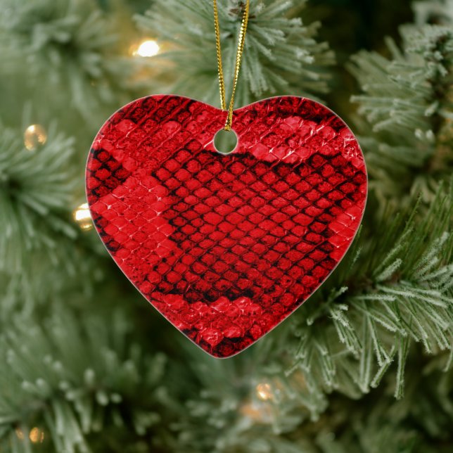 Ornamento De Cerâmica Padrão de textura de impressão de pele cobra exóti (Árvore)