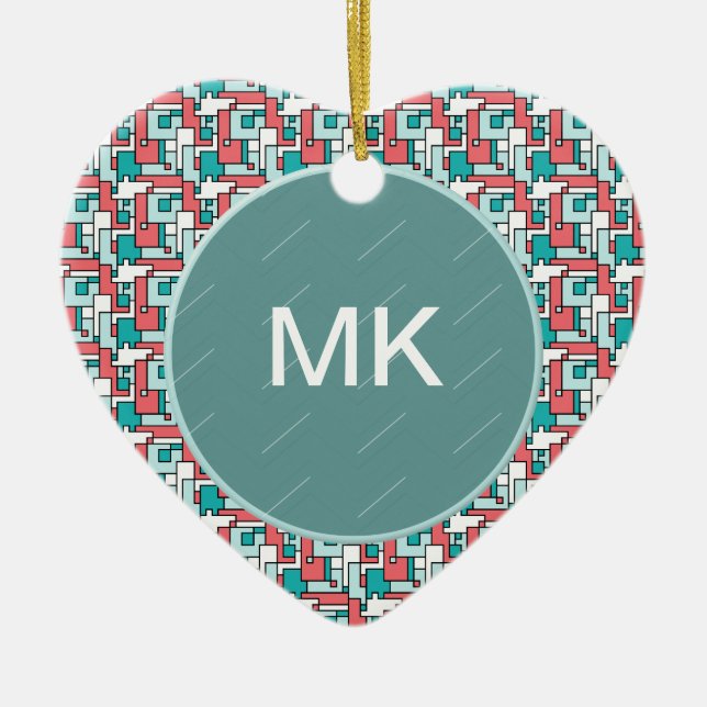 Ornamento De Cerâmica Padrão de Tijolo Retroativo (Frente)