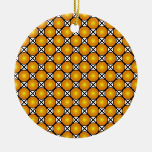 Ornamento De Cerâmica Padrão de trava branca preta dos pontos do Ouro lu