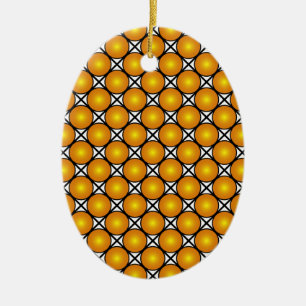 Ornamento De Cerâmica Padrão de trava branca preta dos pontos do Ouro lu