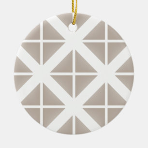 Ornamento De Cerâmica Padrão de triângulo de tendência bege