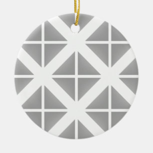 Ornamento De Cerâmica Padrão de triângulo de tendência da cinza