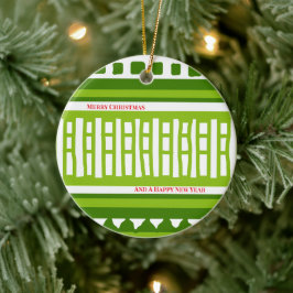 Ornamento De Cerâmica Padrão de tricô listrado MAZ 079 Natal