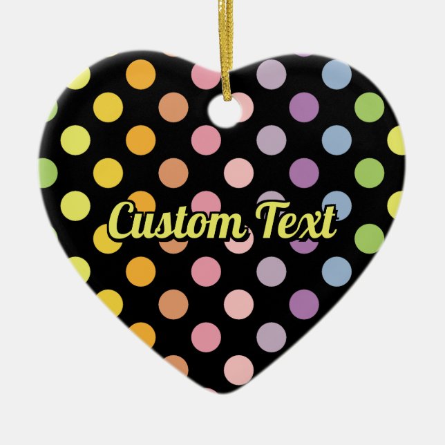 Ornamento De Cerâmica Padrão do Rainbow Bolinhas (Frente)