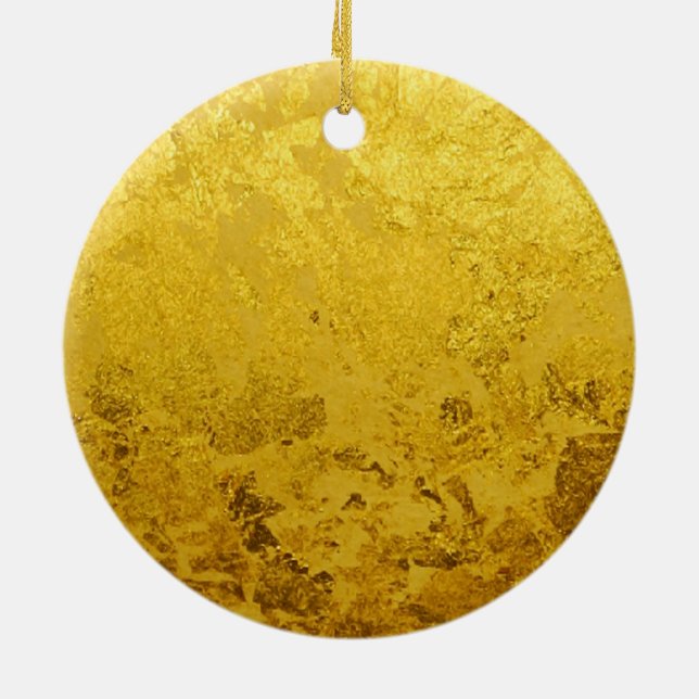 Ornamento De Cerâmica Padrão DOURADO PURO/folha dourada (Traseira)
