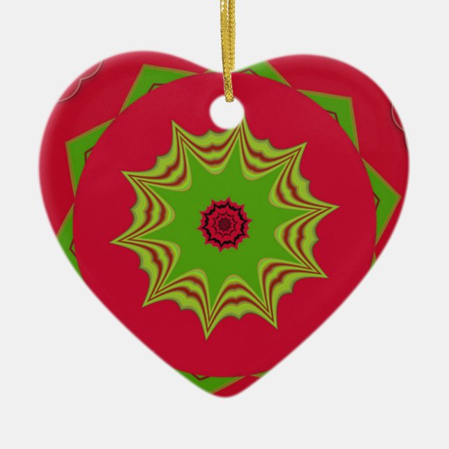 Ornamento De Cerâmica padrão étnico africano vermelho (Frente)