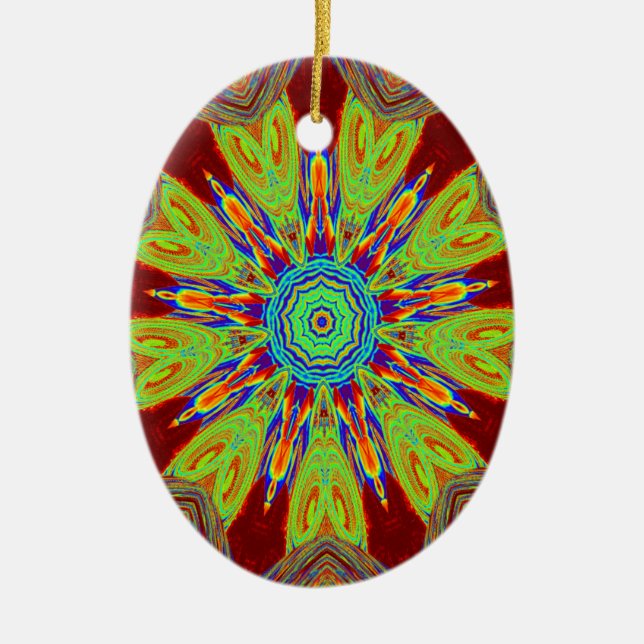 Ornamento De Cerâmica Padrão étnico europeu da Ásia africana (Frente)