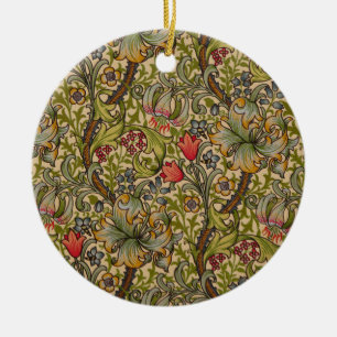Ornamento De Cerâmica Padrão Floral Antigo Lírio Dourado de William Morr