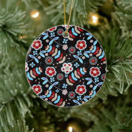 Ornamento De Cerâmica Padrão Floral Povo Ousado