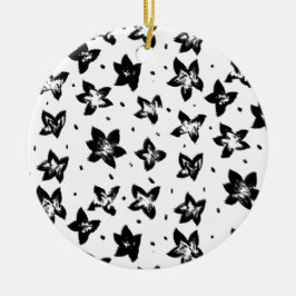 Ornamento De Cerâmica Padrão Floral Reconstruído - Gótico acromático