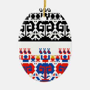 Ornamento De Cerâmica Padrão folclórico búlgaro