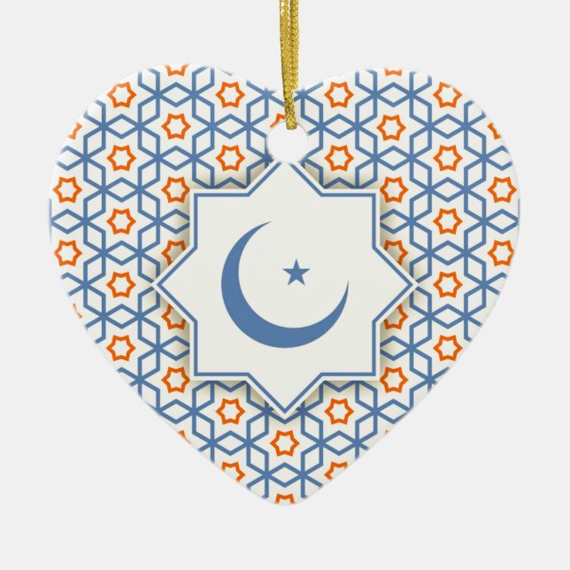 Ornamento De Cerâmica padrão geométrico islâmica (Frente)