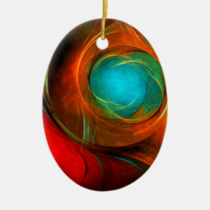 Ornamento De Cerâmica Padrão Legal de Abstrato de Arte Fina Azul Moderna
