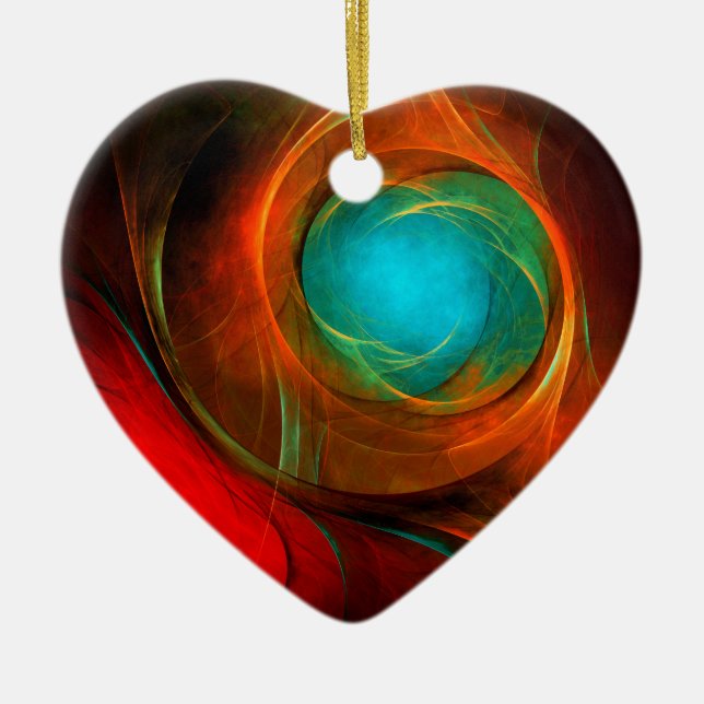 Ornamento De Cerâmica Padrão Legal de Abstrato de Arte Fina Azul Moderna (Frente)