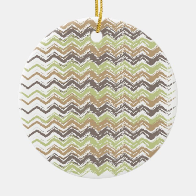 Ornamento De Cerâmica Padrão Melon Brandy Scribble ZigZag (Frente)