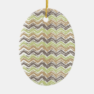 Ornamento De Cerâmica Padrão Melon Brandy Scribble ZigZag