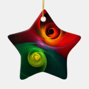 Ornamento De Cerâmica Padrão Moderno de Abstrato de Arte Yin Yang Verde