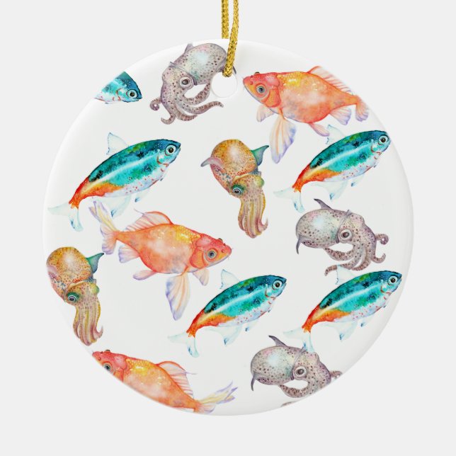 Ornamento De Cerâmica Padrão náutico (Frente)