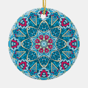 Ornamento De Cerâmica  padrão perfeito de mandala colorida e charmoso ce