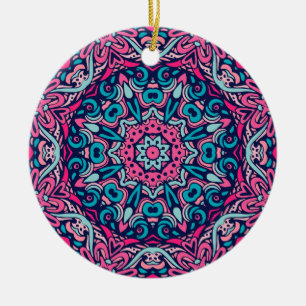Ornamento De Cerâmica padrão perfeito de mandala colorida e charmoso ce