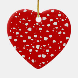 Ornamento De Cerâmica padrão ponto com toadstool vermelha