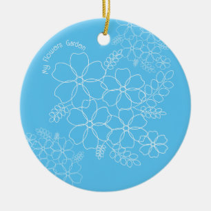 Ornamento De Cerâmica Padrão simples de flores de verão elegante