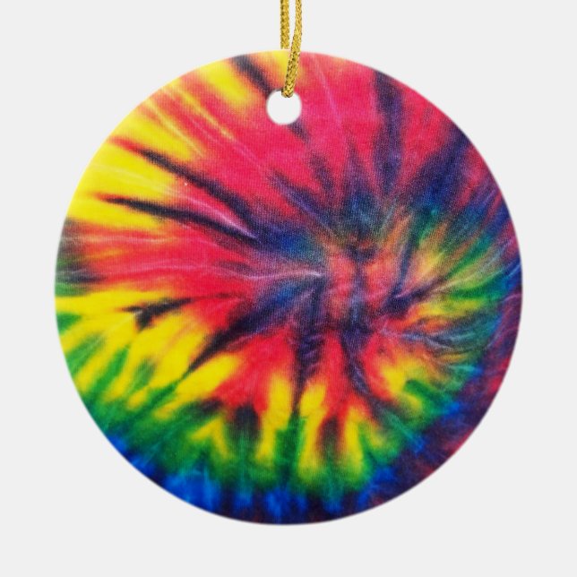 Ornamento De Cerâmica Padrão Tie Dyed (Frente)