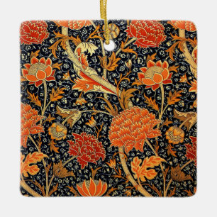 Ornamento De Cerâmica padrão vintage William Morris, giz de cera