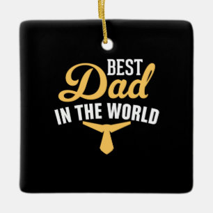 Ornamento De Cerâmica Padre Dotado Melhor Pai Do Mundo
