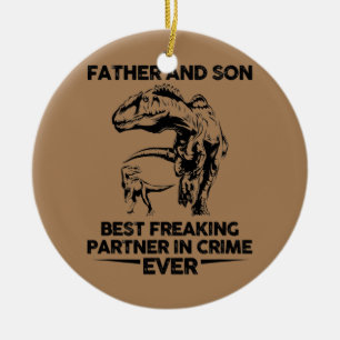 Ornamento De Cerâmica Padre E Filho Melhor Parceiro Do Crime