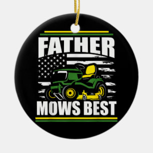 Ornamento De Cerâmica Padre Mows Best Funny Lawn Mower American Flag Fa