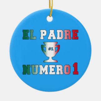 Ornamento De Cerâmica Padre Número do EL 1 pai #1 no dia dos pais