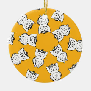Ornamento De Cerâmica Padrões de Cartoon de Coroa Amarelo-Cute Animal