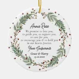 Ornamento De Cerâmica Padrões de Deus prometem Godchild Christening