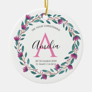 Ornamento De Cerâmica Padrões Padrões Personalizados Baptism afilhado