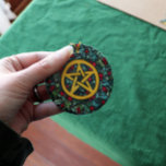 Ornamento De Cerâmica Pagan Yule Pentagram<br><div class="desc">Pagan Yule Pentagram feitiçaria holly wicca wicca wiccan</div>