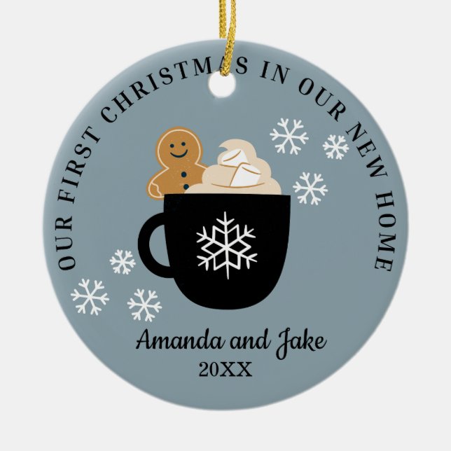 Ornamento De Cerâmica Página inicial de Natal (Frente)