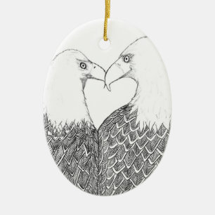 Ornamento De Cerâmica PÁGINA INICIAL Oval Eagle Ornament Harriet & M15