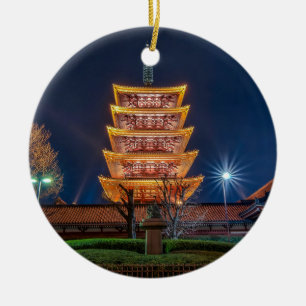 Ornamento De Cerâmica Pagode no templo de Asakusa, Tokyo do